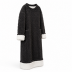 Dames fleecejurk | Zachte fleece | Lange pasvorm met voorzakken | Thuiscomfort