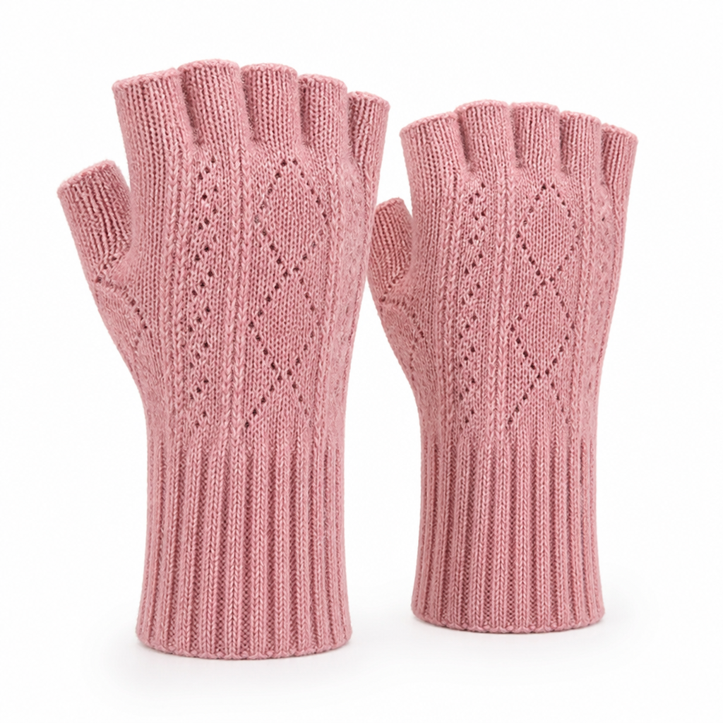 Fingerloze handschoenen | Zacht acrylgaren | Geribde polsboorden