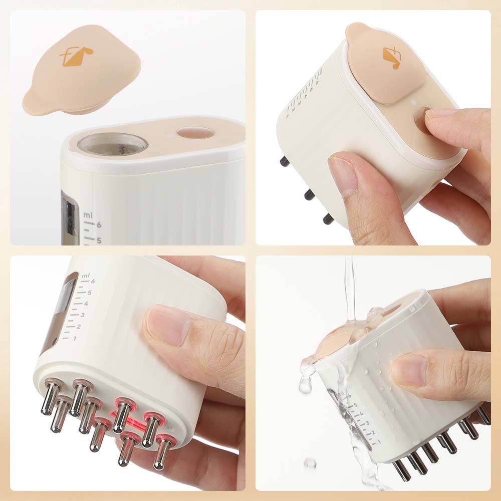Elektrische hoofdhuidmassager met haargroei-therapie en trilling