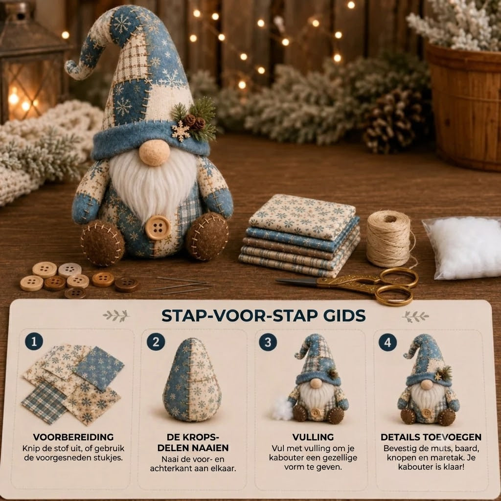 Creatief hobbyproject voor het naaien van een kabouter