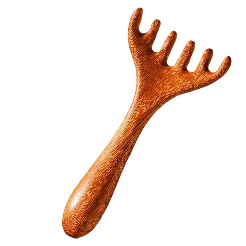 Sandelhouten Meridianenkam voor Ontspannende Hoofd- en Nekmassage