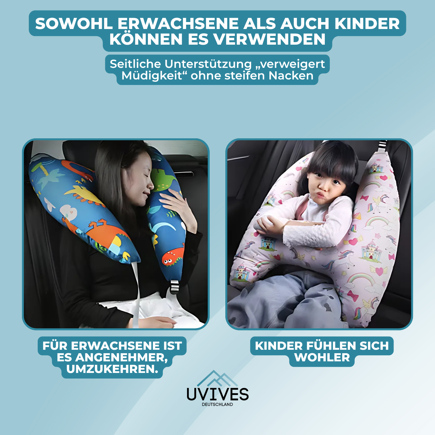 ComfortJourney - reiskussen voor kinderen op de achterbank in de auto