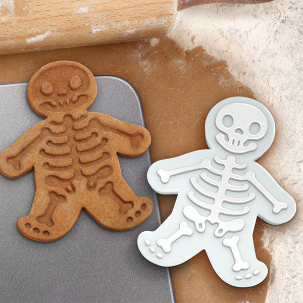 Stevige, voedselveilige kunststof uitsteker voor koekjes in skeletvorm