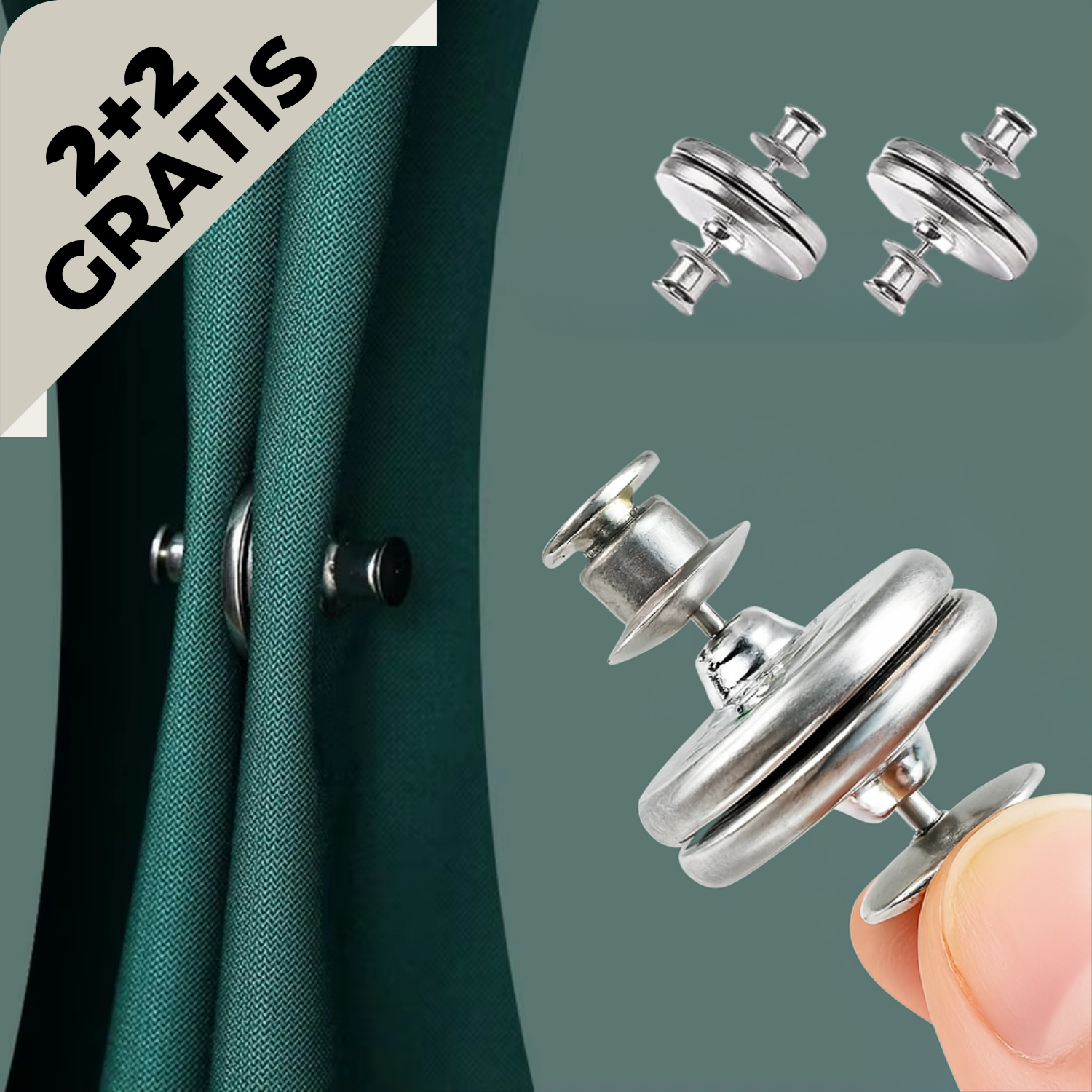 2+2 GRATIS | GlideHold - Magnetische gordijnclips tegen lichtlekken