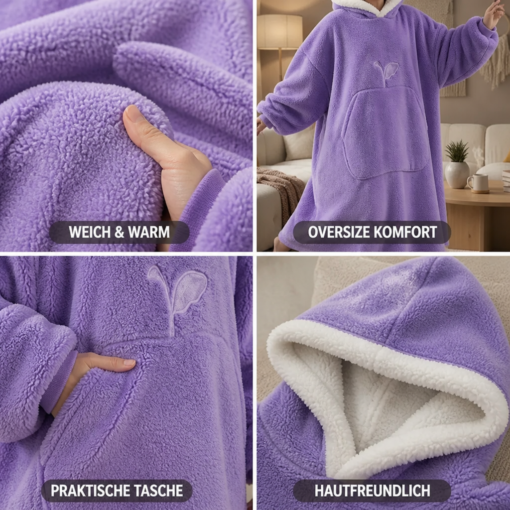 Fleecehoodie met ruime kangoeroezak aan de voorkant