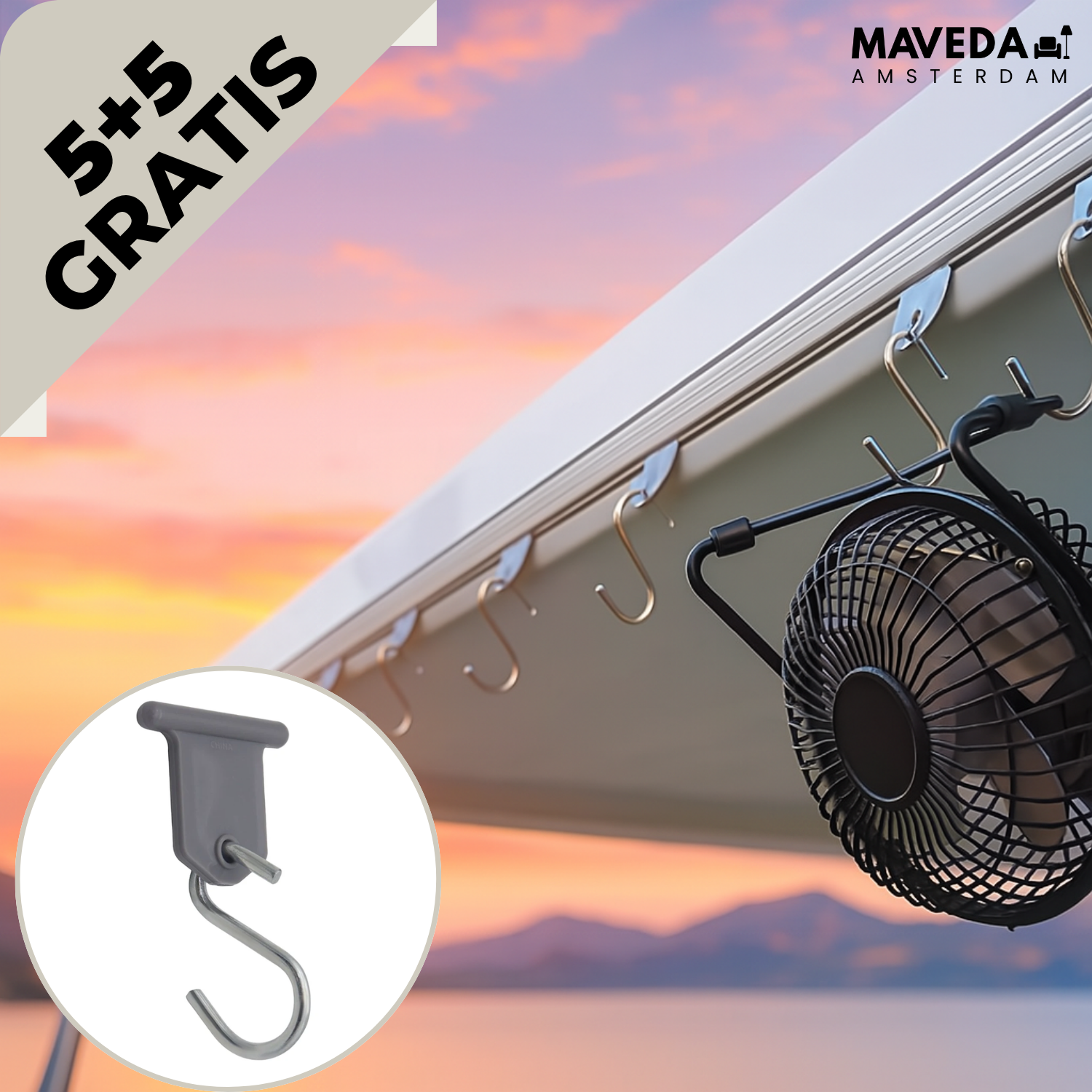 5+5 GRATIS | MarkiHook™ - Veilige bevestiging voor uw camperluifel