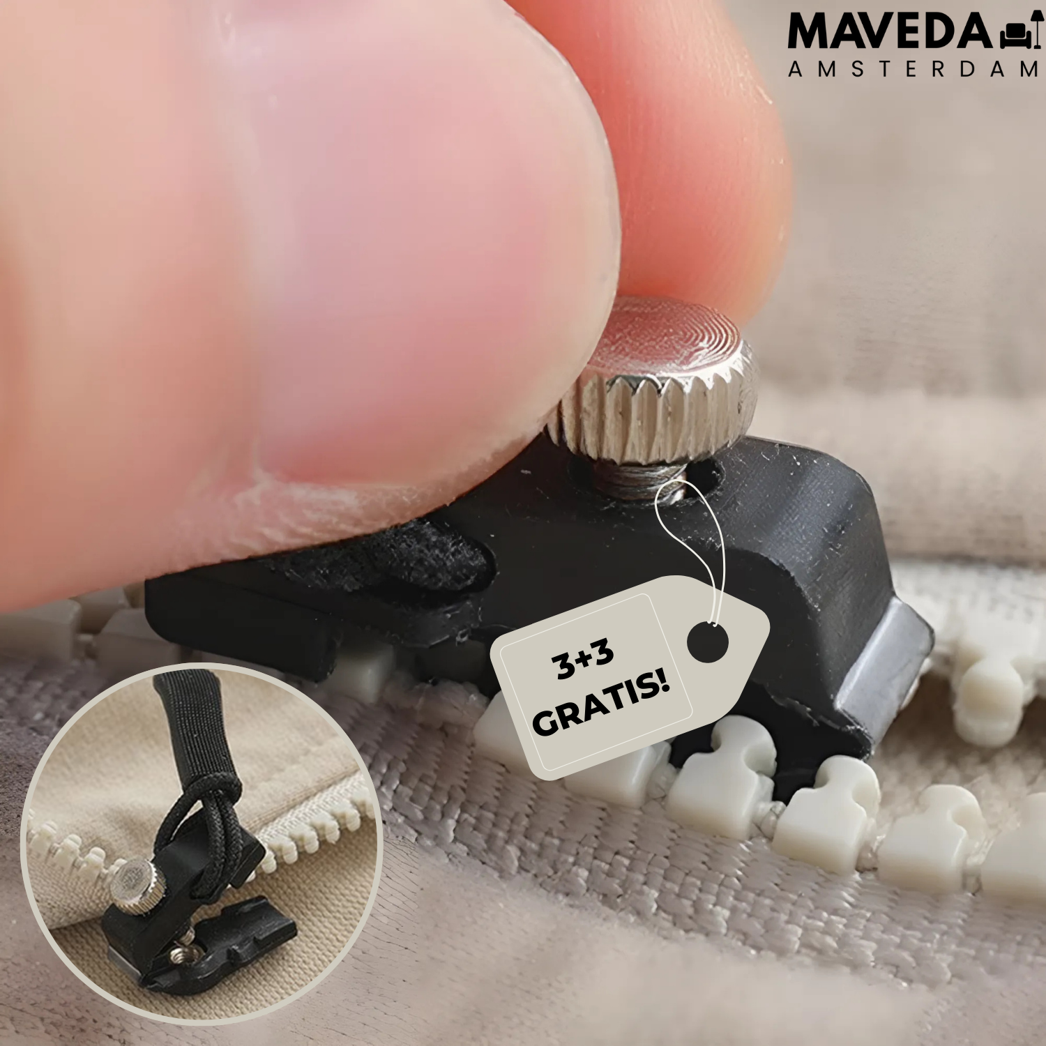 3+3 FREE | FixZip™ - Repareert elke kapotte zipseconde