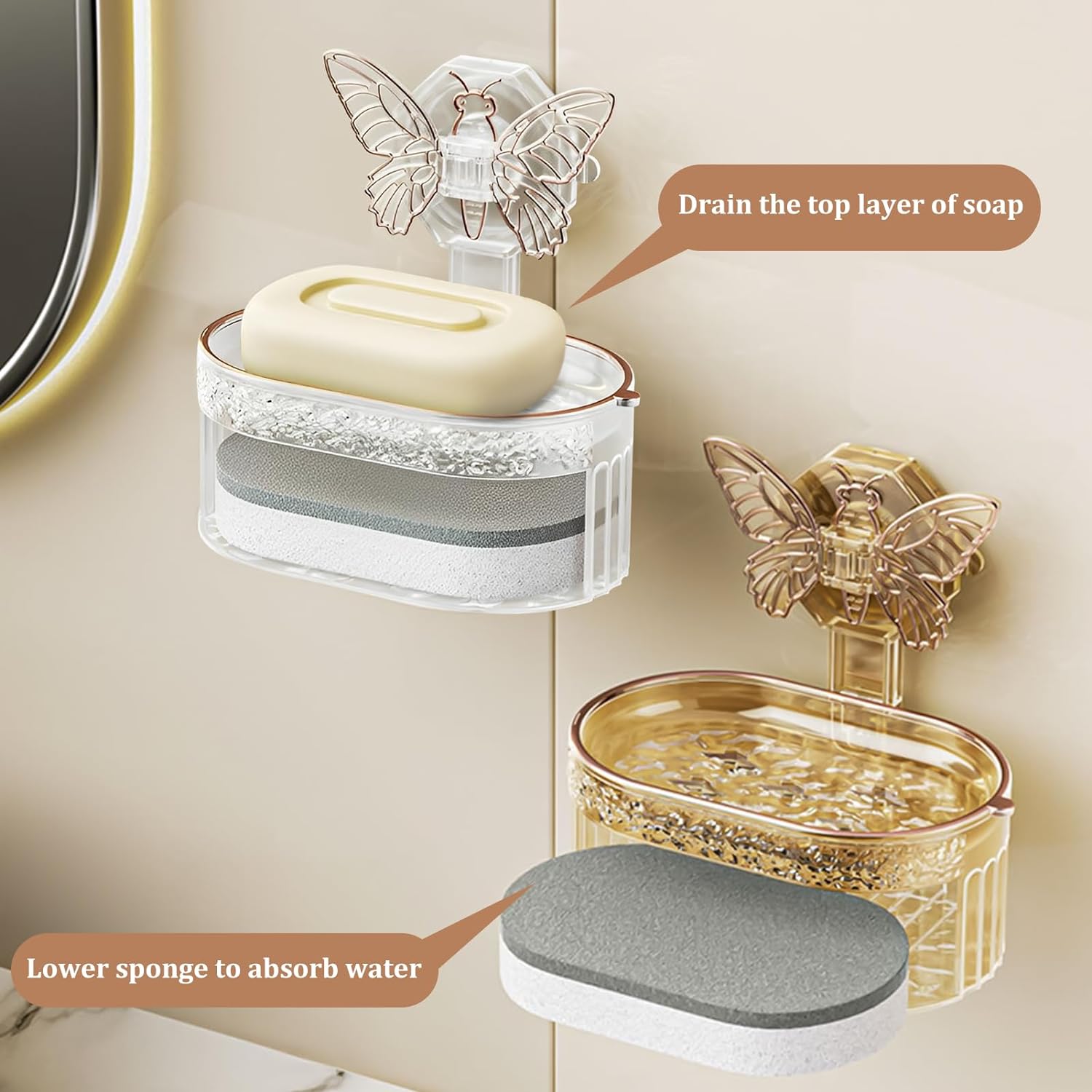 ButterFloat - Stijlvol vlinderzeepbakje voor badkamer & keuken