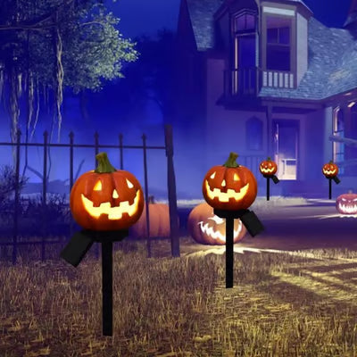 Zonnepompoenlantaarn Buiten Halloweendecoratie met Warme Gloed