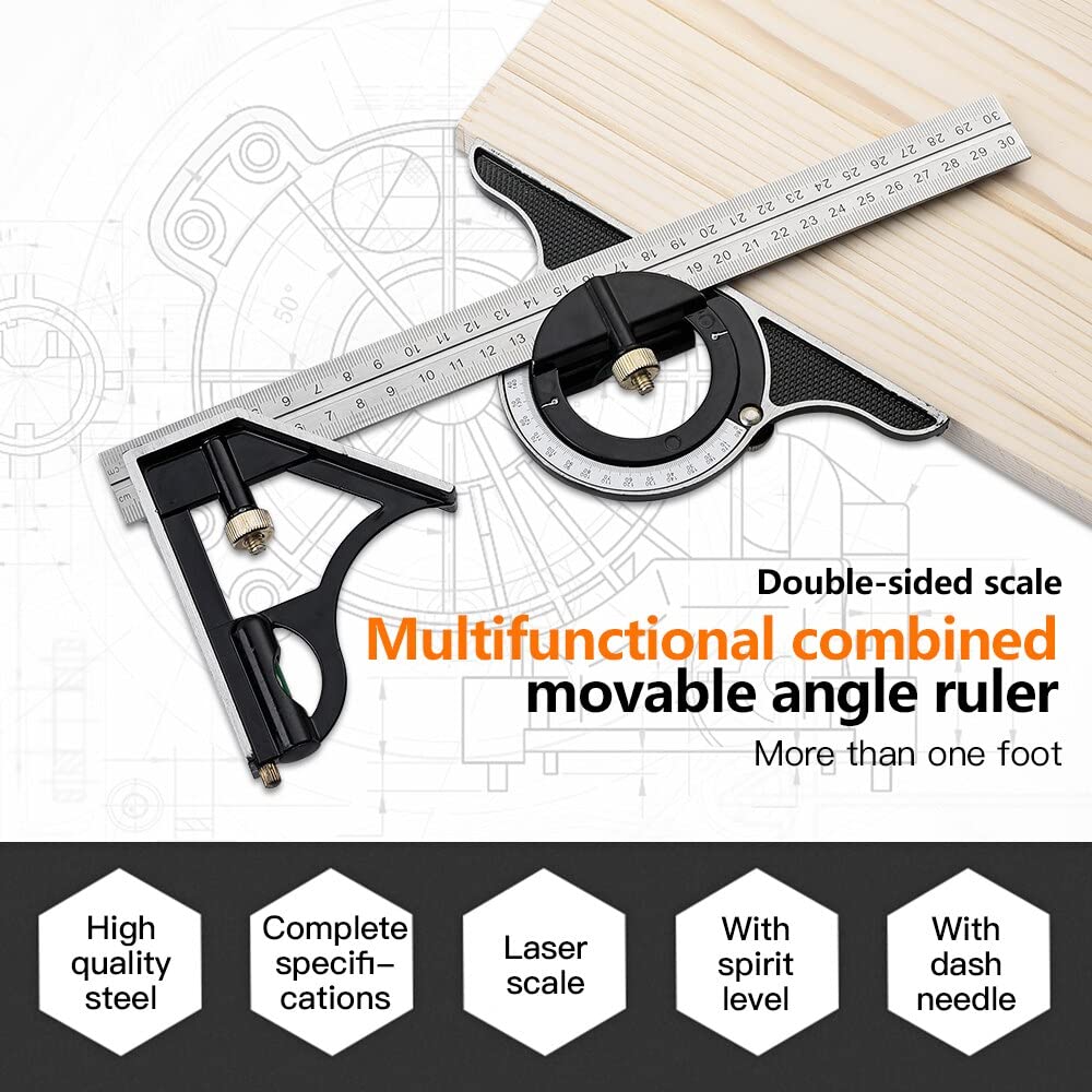 AdjustiRuler - Multifunctionele combinatie van beweegbare hoeklinialen