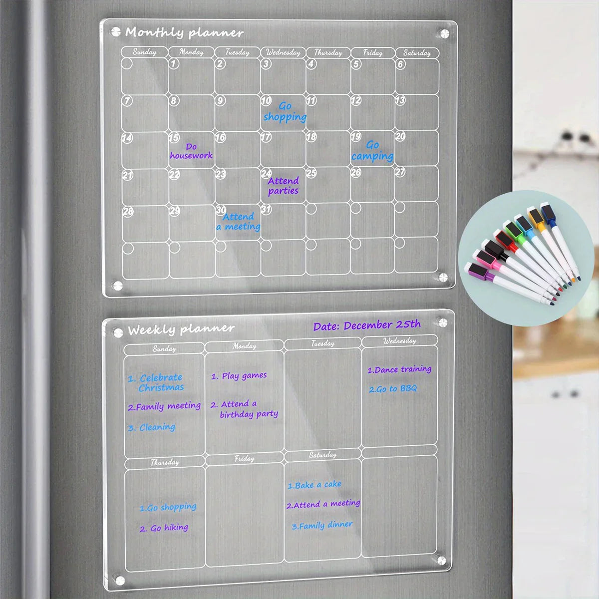 MagnoPlan - Magnetische kalender - inclusief 4 markeerstiften [Laatste dag korting]