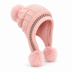 Damesmuts | Oorkleppen & fleecevoering | Kabelpatroon met pompon