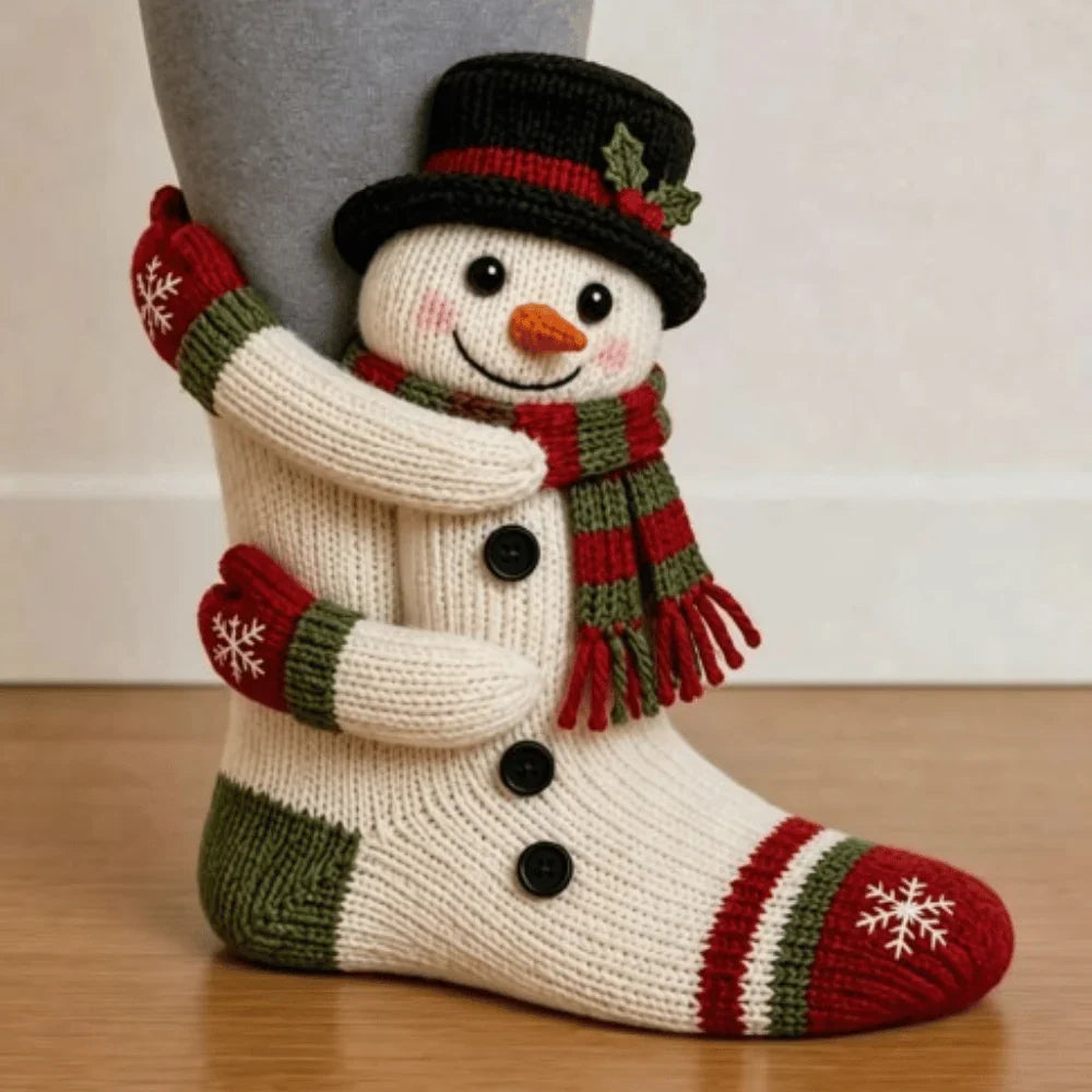 Kerstsokken met reliëfachtige 3D-versieringen