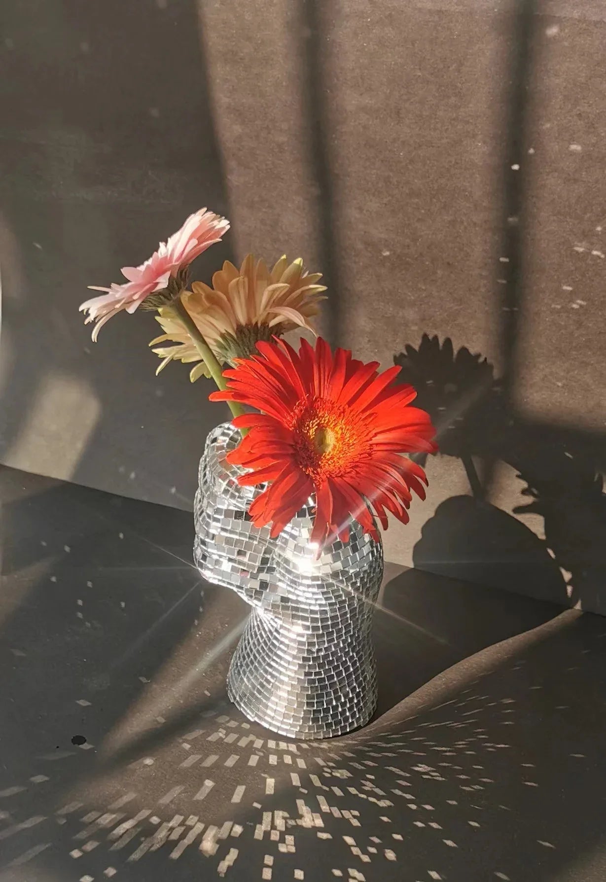 Retro discobal glazen vaas