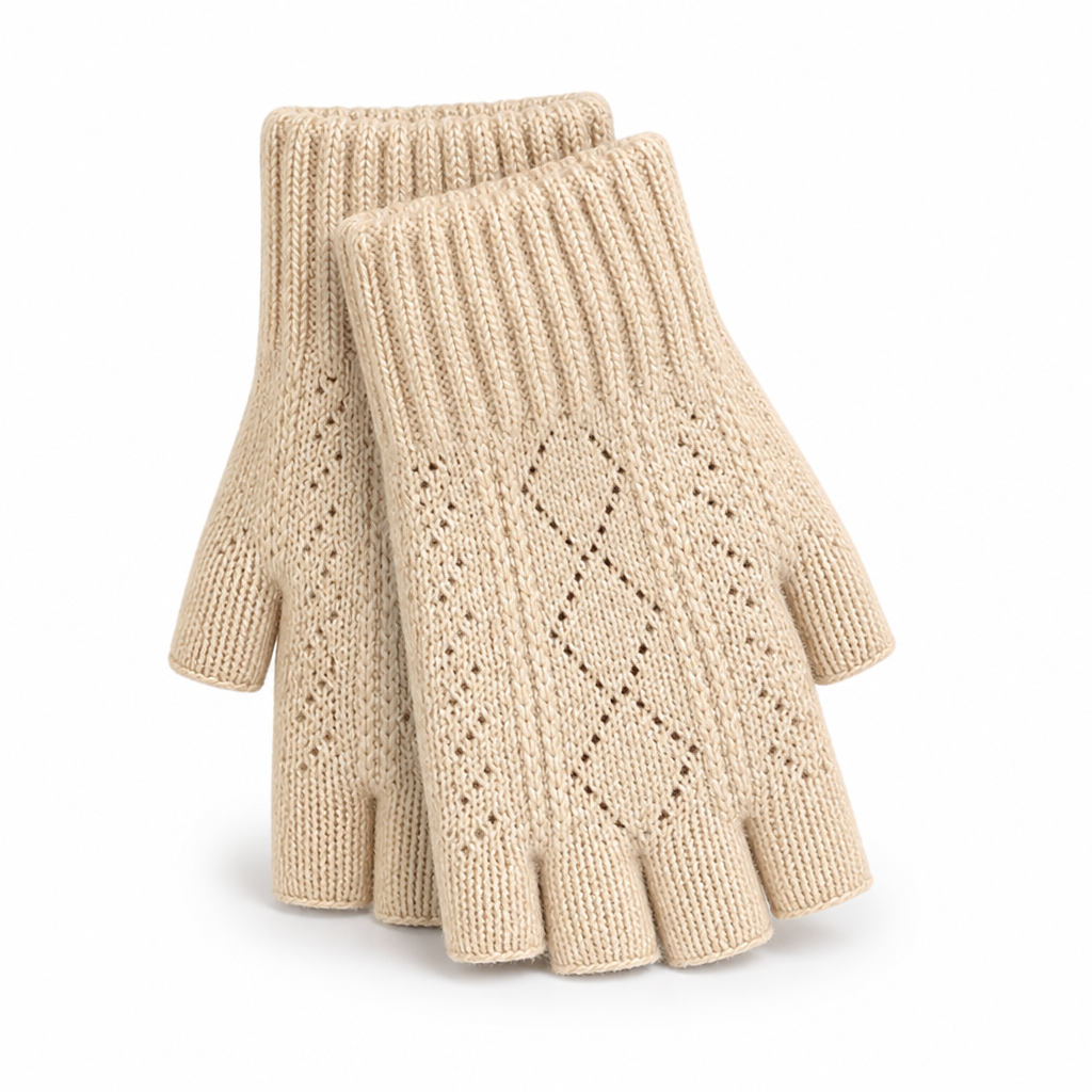 Fingerloze handschoenen | Zacht acrylgaren | Geribde polsboorden