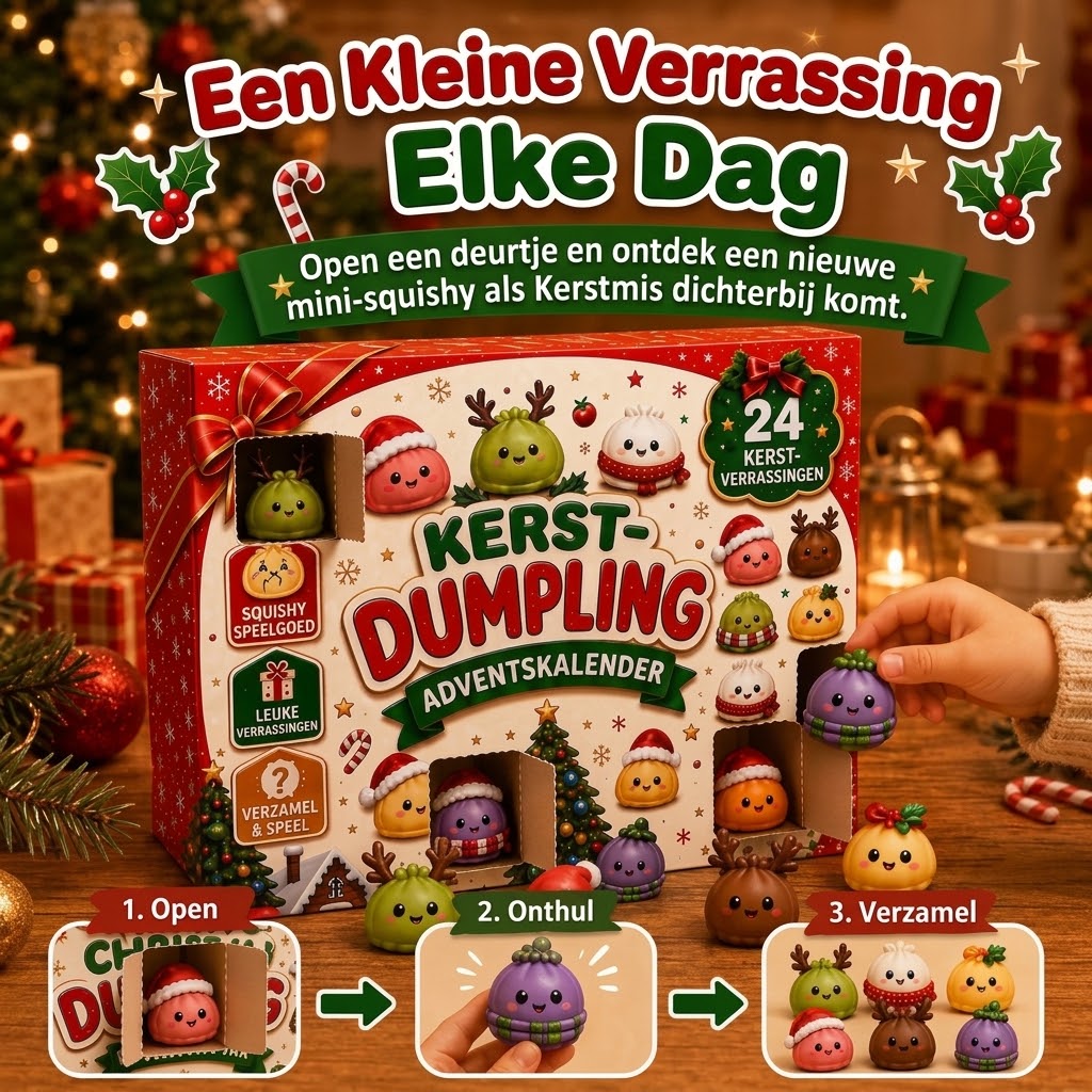 Open adventskalender met dumplingverrassingen voor december