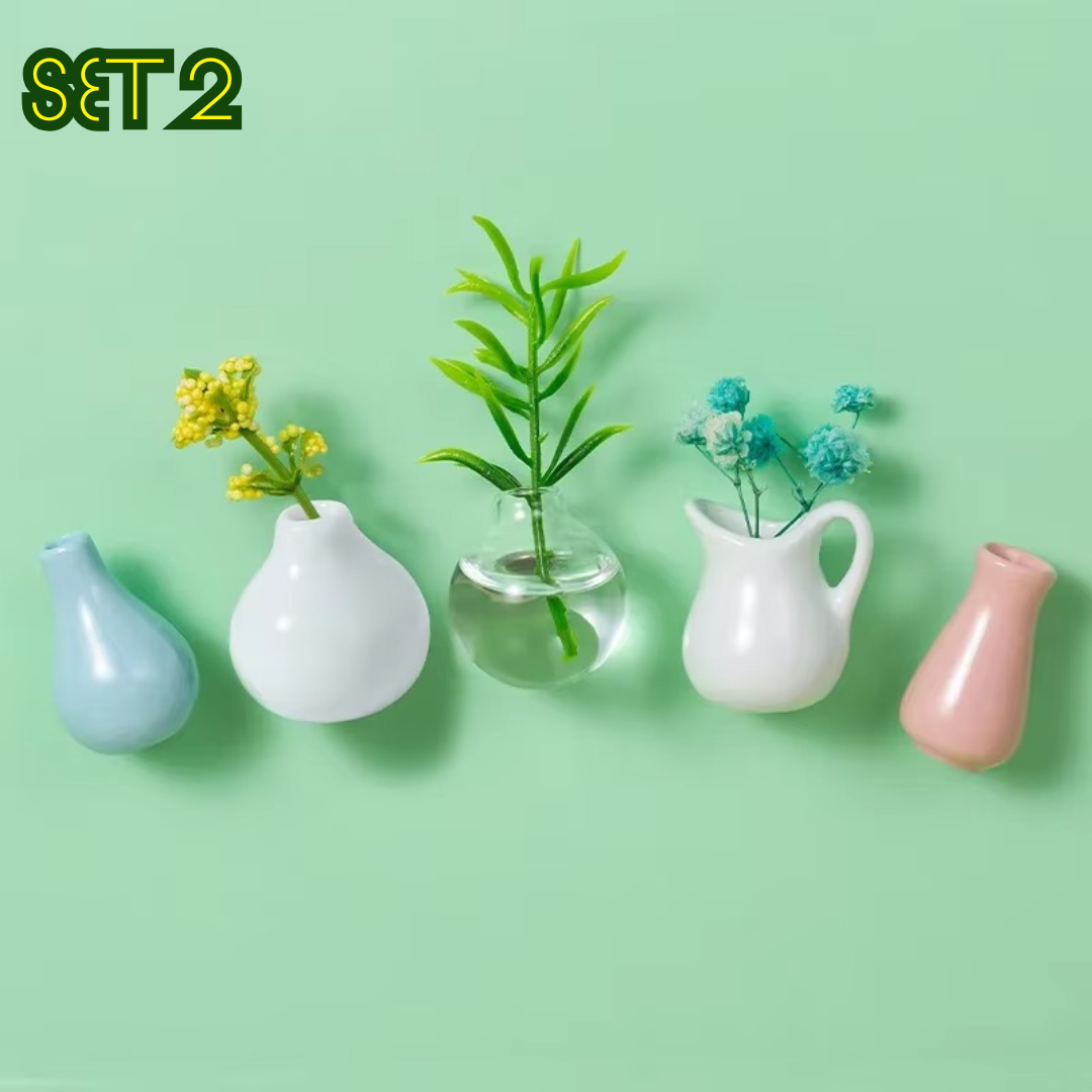Set van 5 Mini Magnetische Bloemenvazen voor Modern Interieur
