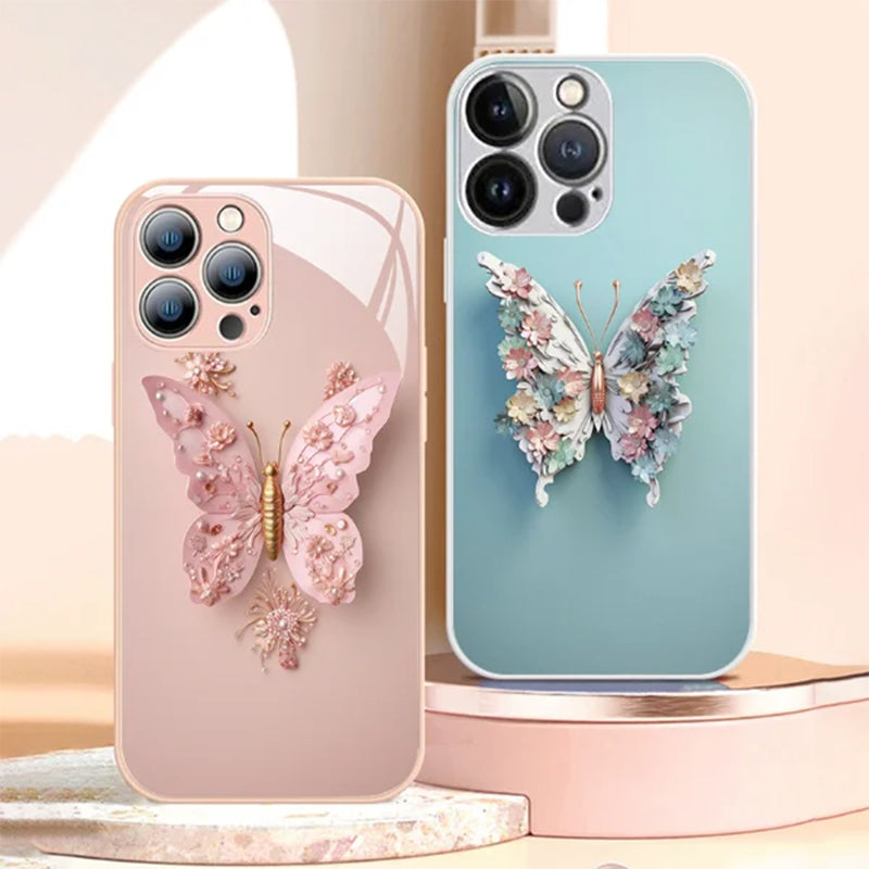 50% KORTING | ButterflyCase™ - Vlakke glazen afdekking met 3D vlindermotief [Laatste dag korting]