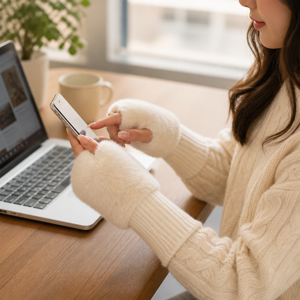 Winterhandschoenen met open vingertoppen voor touchscreenbediening