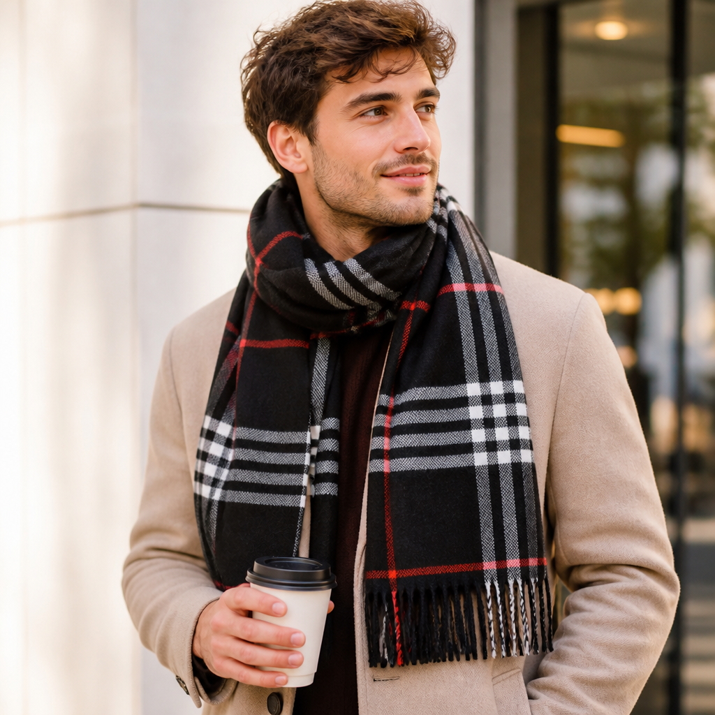 Extra lange fleece sjaal van Veylora los gedragen rond de nek