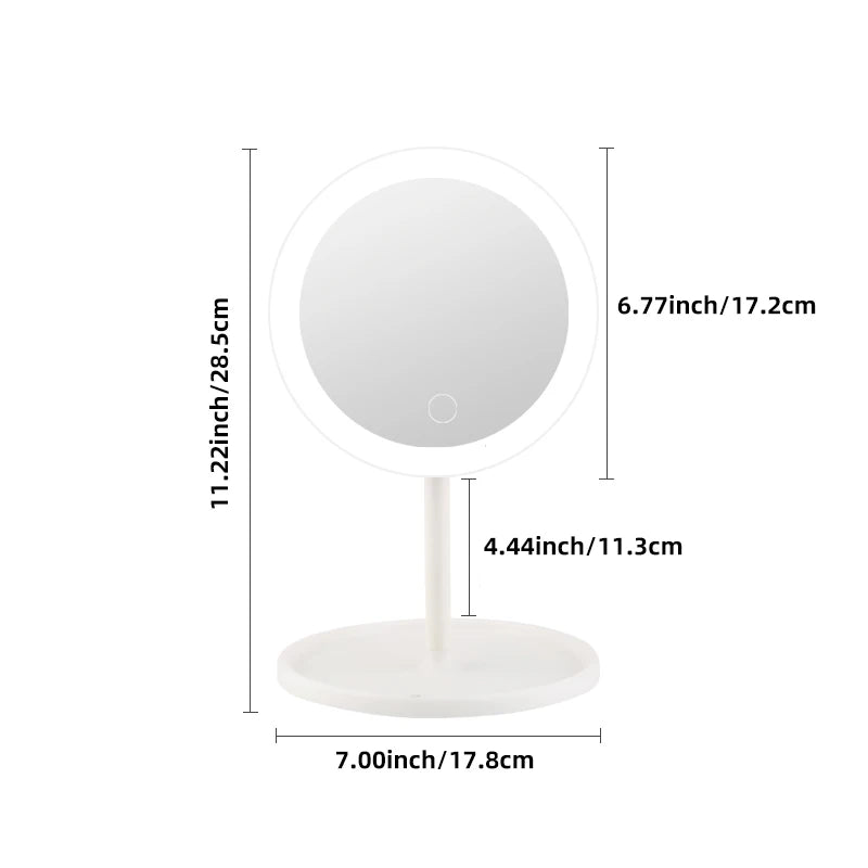 LumiGlow™ Instelbare LED Cosmetische Ringlichtspiegel