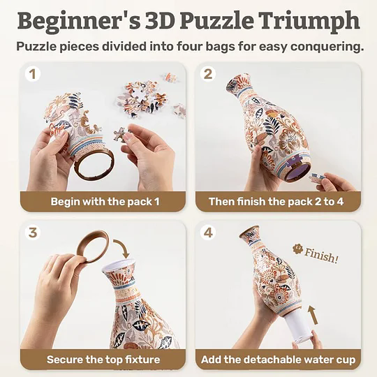 3D Bloemen Legpuzzel Vaas Decoratie
