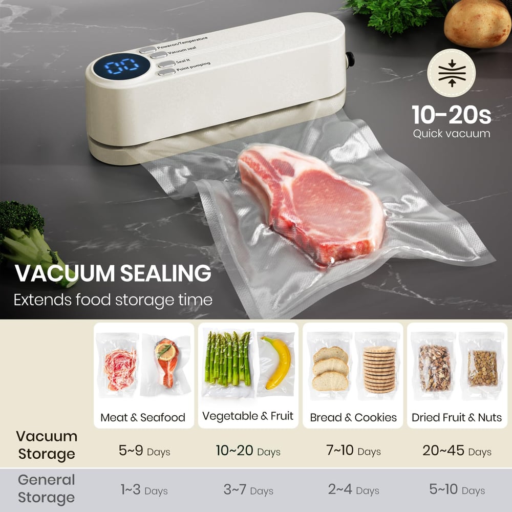 ProtectSeal - Snoerloze 3-in-1 vacuümsealer voor thuis & onderweg