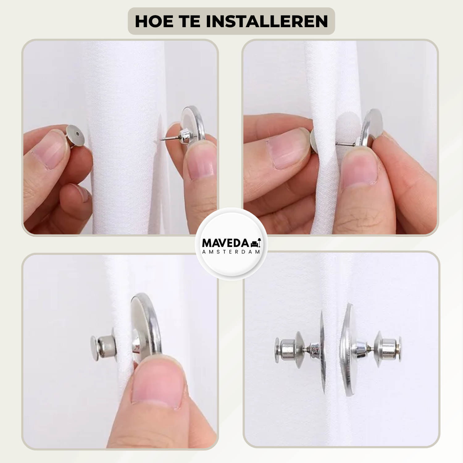 2+2 GRATIS | GlideHold - Magnetische gordijnclips tegen lichtlekken