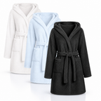 Zachte fleece badjas voor dames met verstelbare tailleceintuur