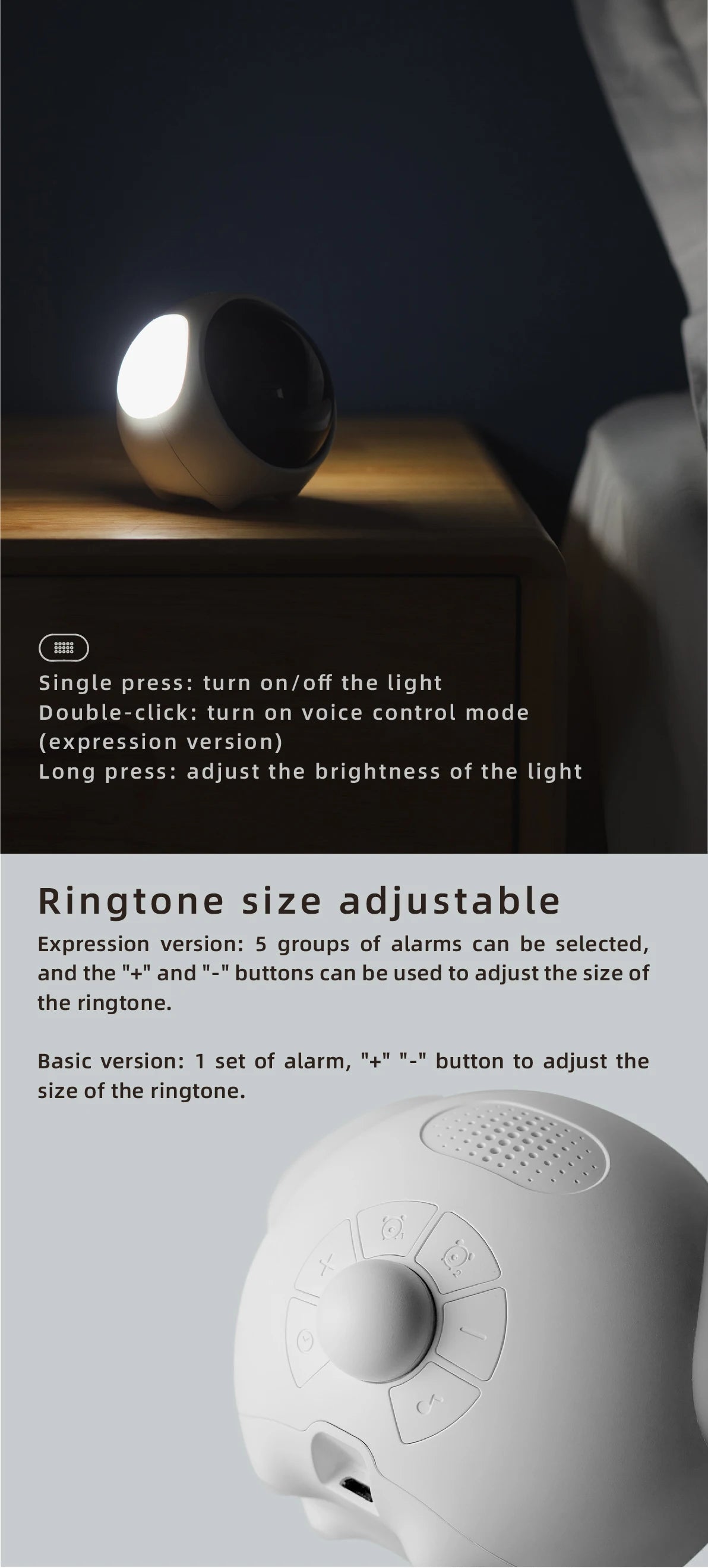 Kawaii Schattige LED Wekker met Nachtlampje voor Kinderen