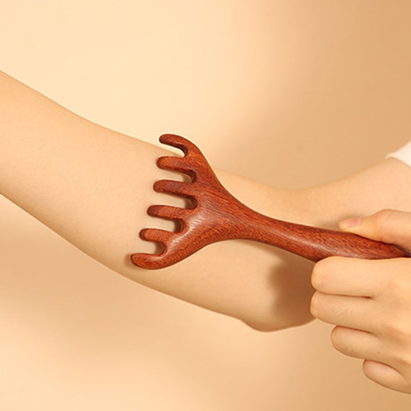 Sandelhouten Meridianenkam voor Ontspannende Hoofd- en Nekmassage