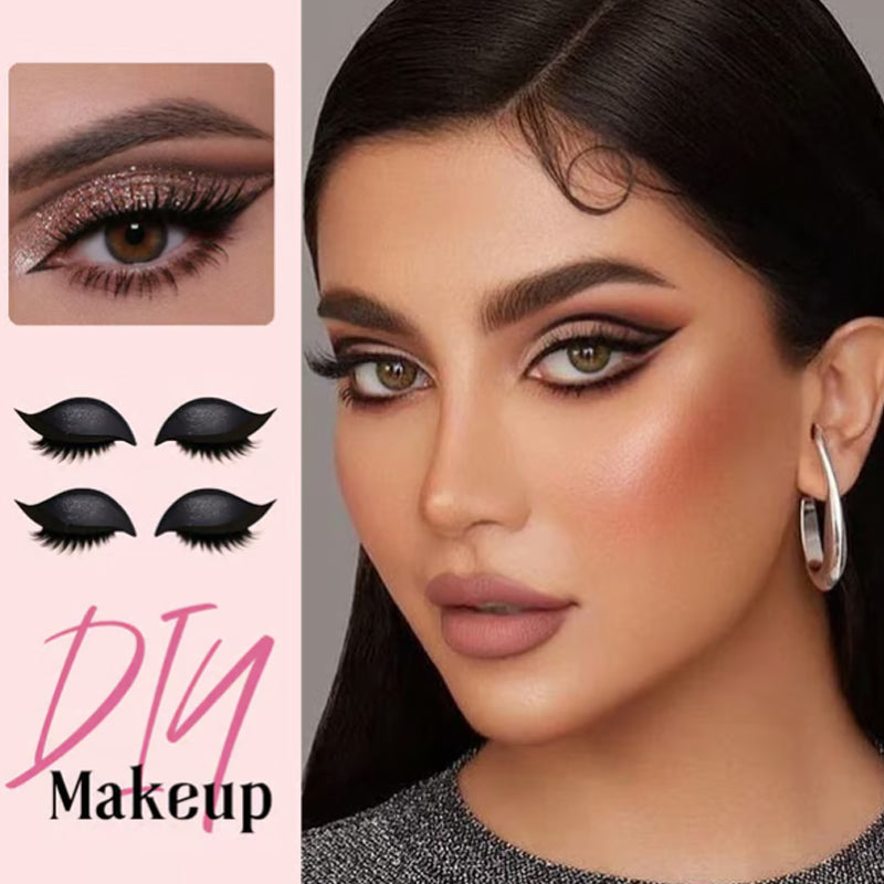3-in-1 Oogschaduw, Eyeliner en Wimpers Sticker Set voor Directe Glamour