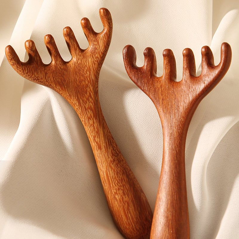 Sandelhouten Meridianenkam voor Ontspannende Hoofd- en Nekmassage