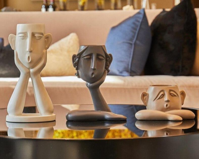 Handgemaakte Keramische Tanooki Vaas voor Boho Woondecoratie