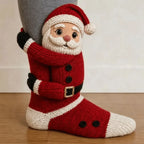 Warme sokken met kerstthema en decoratieve 3D-figuren