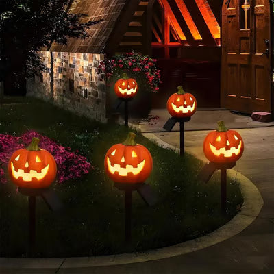 Zonnepompoenlantaarn Buiten Halloweendecoratie met Warme Gloed