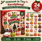 Dumpling squishies verzameld naast de adventskalender