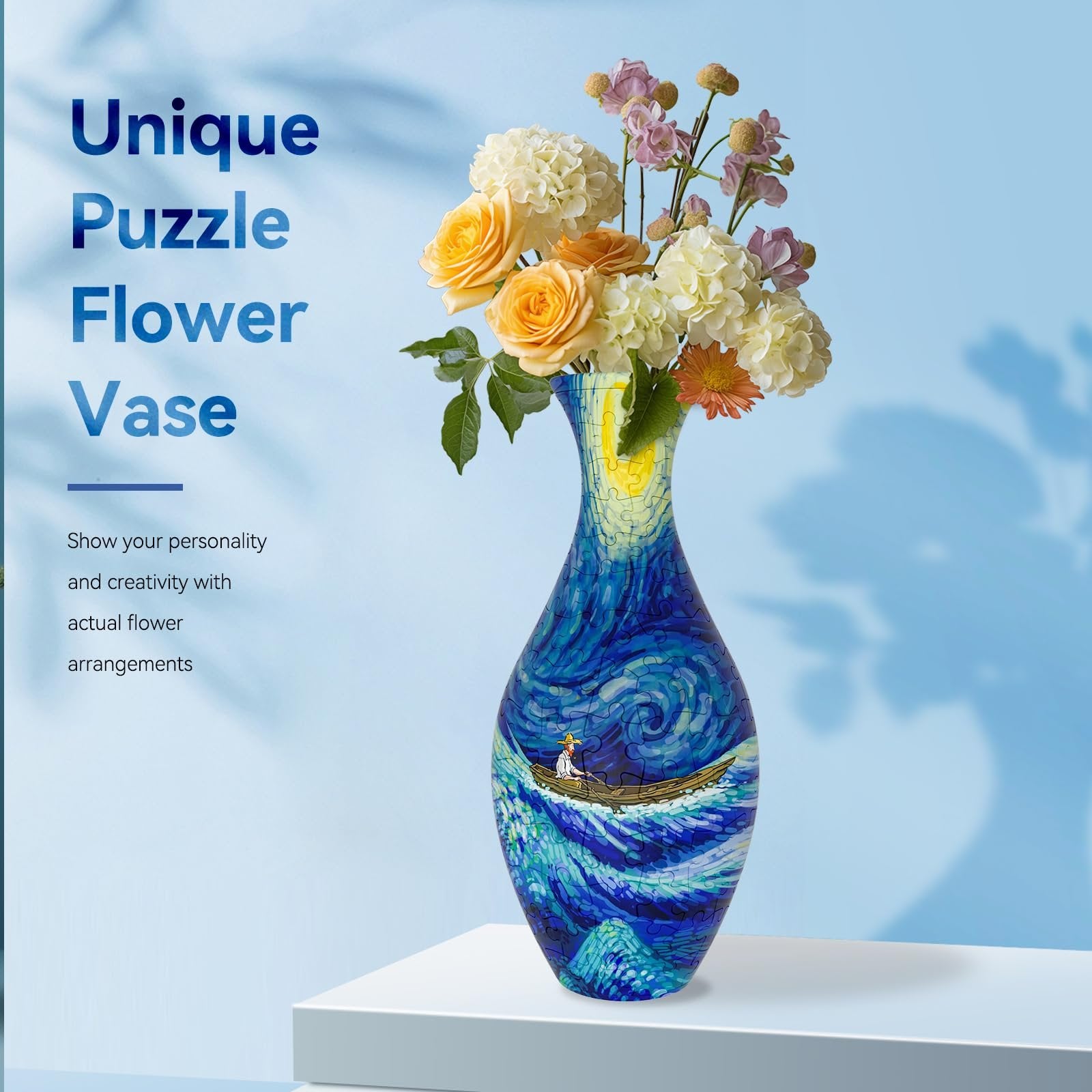 3D Bloemen Legpuzzel Vaas Decoratie