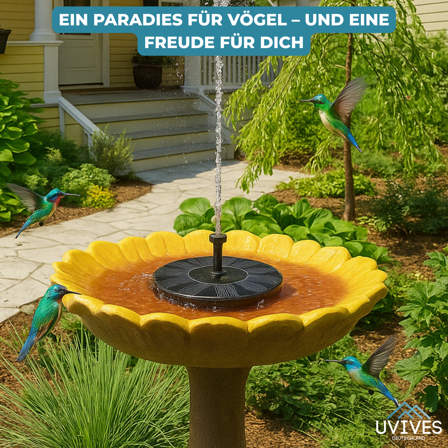 AquaBloom™ - Fontein op zonne-energie voor rust en elegantie in de tuin