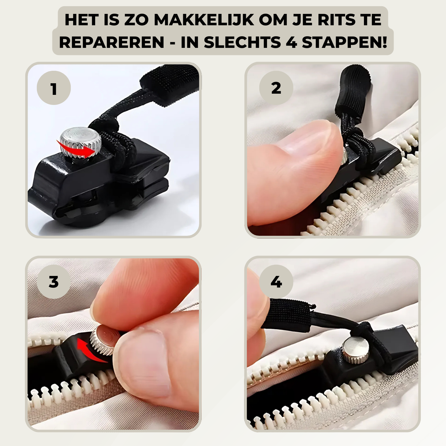 3+3 FREE | FixZip™ - Repareert elke kapotte zipseconde