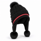 Damesmuts | Oorkleppen & fleecevoering | Kabelpatroon met pompon