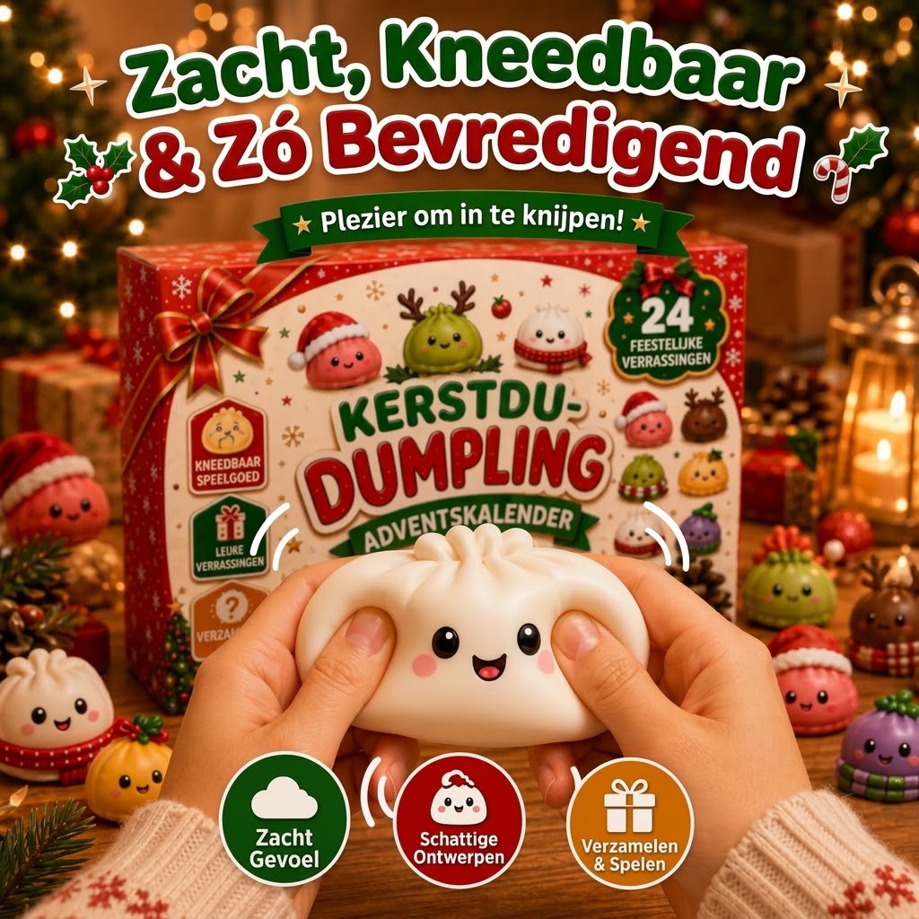 Zachte dumpling squishy als dagelijkse adventskalenderverrassing
