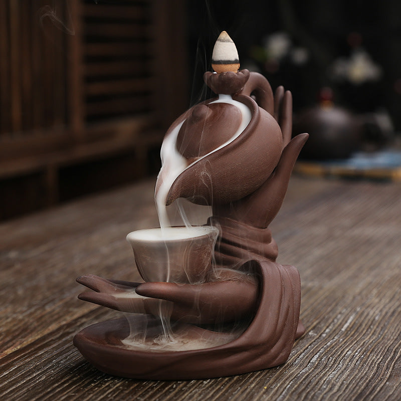 Zen-geïnspireerde keramische handtheepot voor aromatherapie en ontspanning