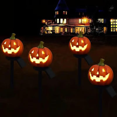 Zonnepompoenlantaarn Buiten Halloweendecoratie met Warme Gloed