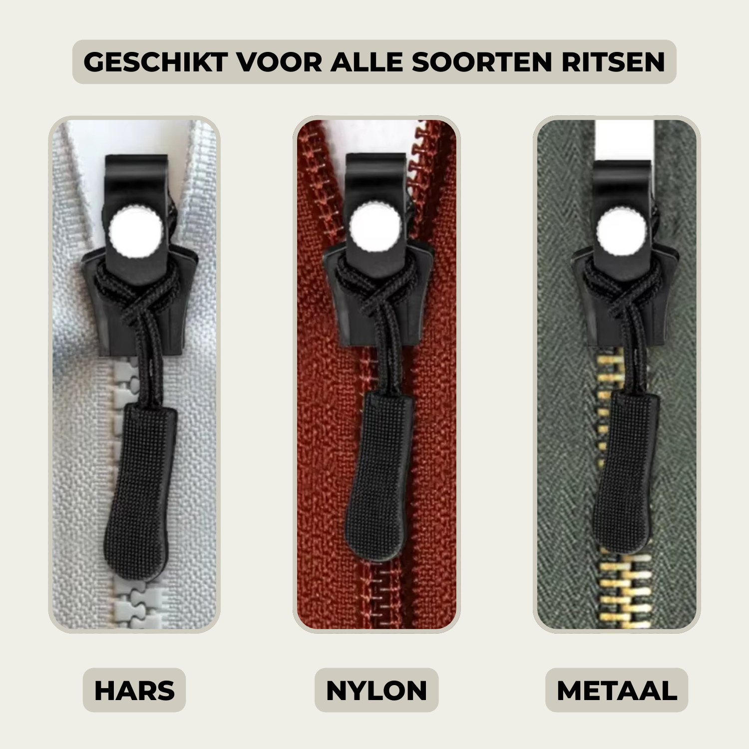 3+3 FREE | FixZip™ - Repareert elke kapotte zipseconde