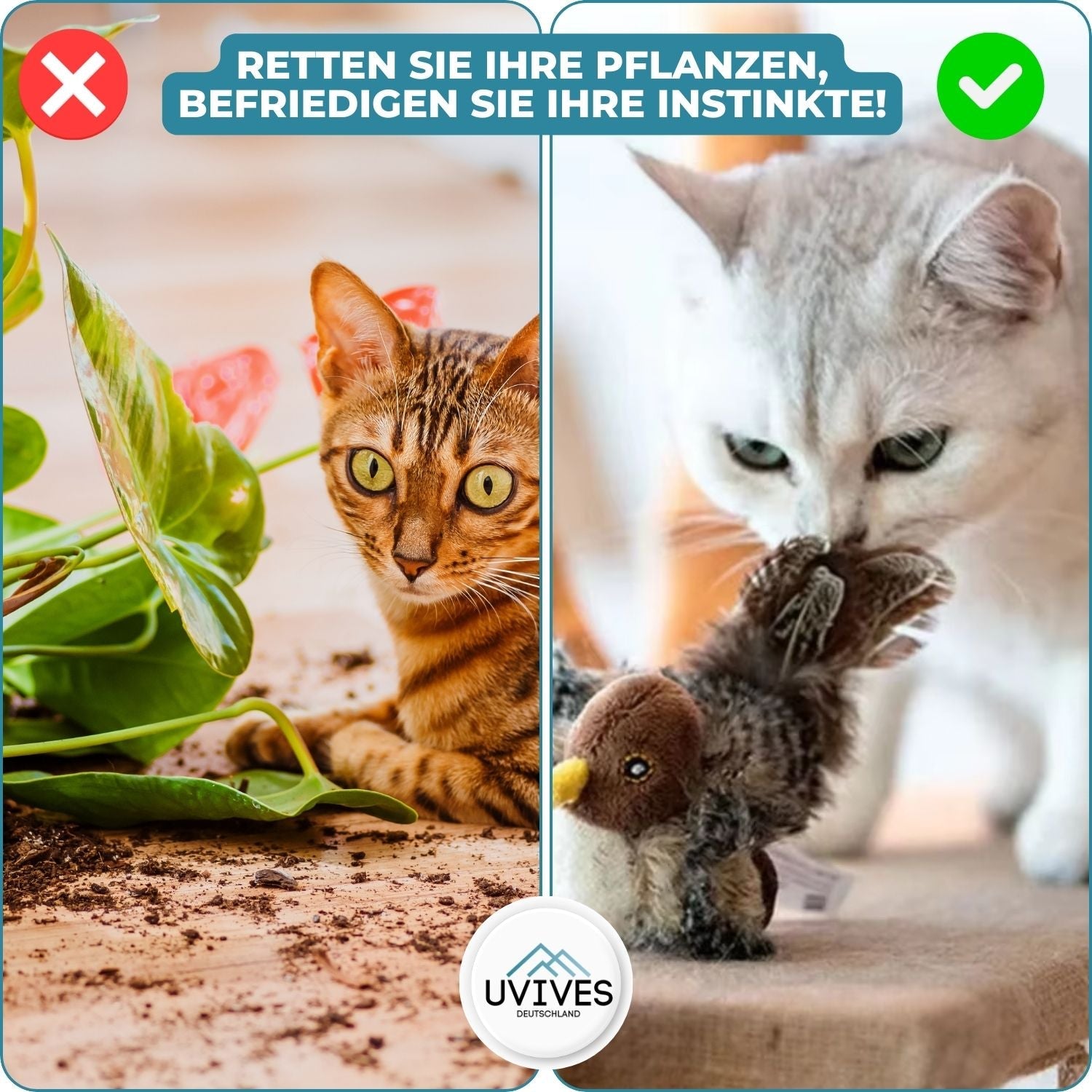 PurrTweet™ - Interactief tsjilpend vogelspeeltje voor katten
