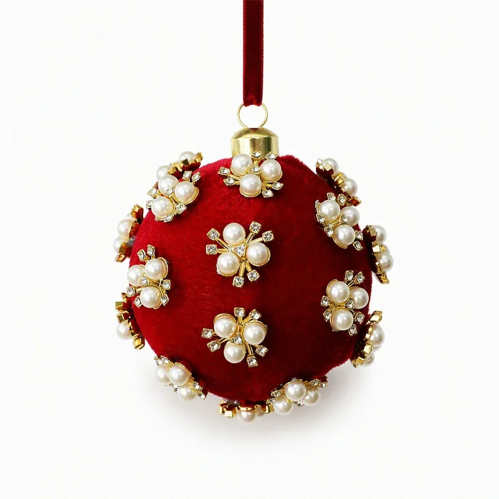 Kerstballen | Fluwelen Bekleding | Schuimkern
