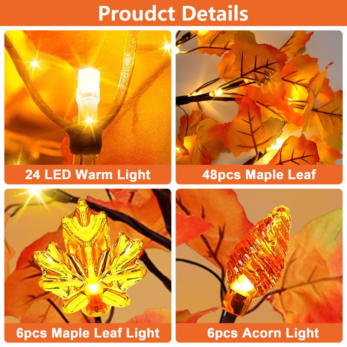 Sfeervolle tafeldecoratie met verlichte herfstboompjes