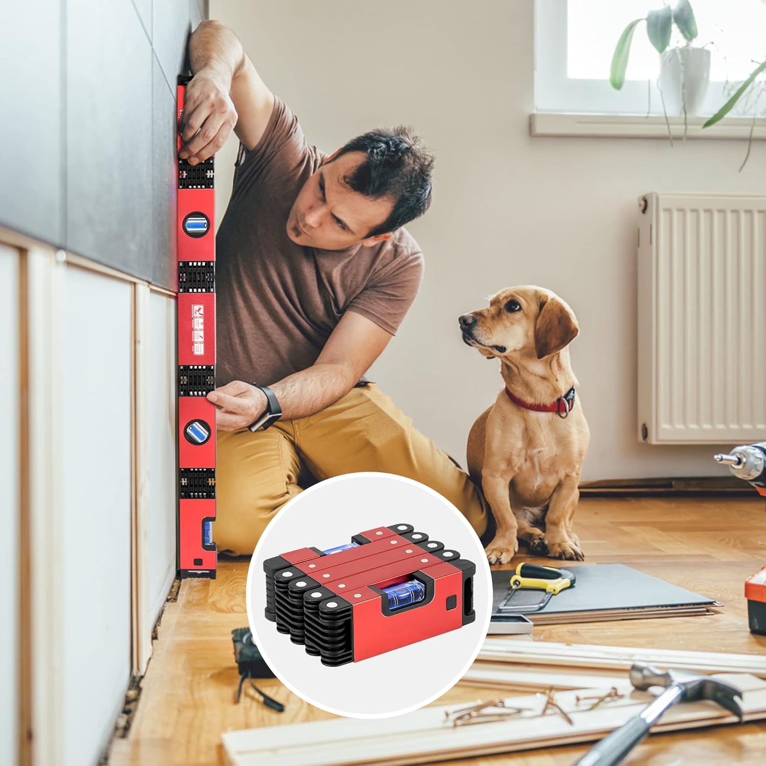 LevelFold Pro - Compacte waterpas. Precisie met één druk op de knop