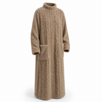 Dames fleecejurk | Zachte fleece | Lange pasvorm met voorzakken | Thuiscomfort